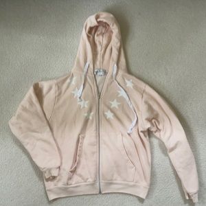 Wildfox Pink Zip Up Jacket with Stars
